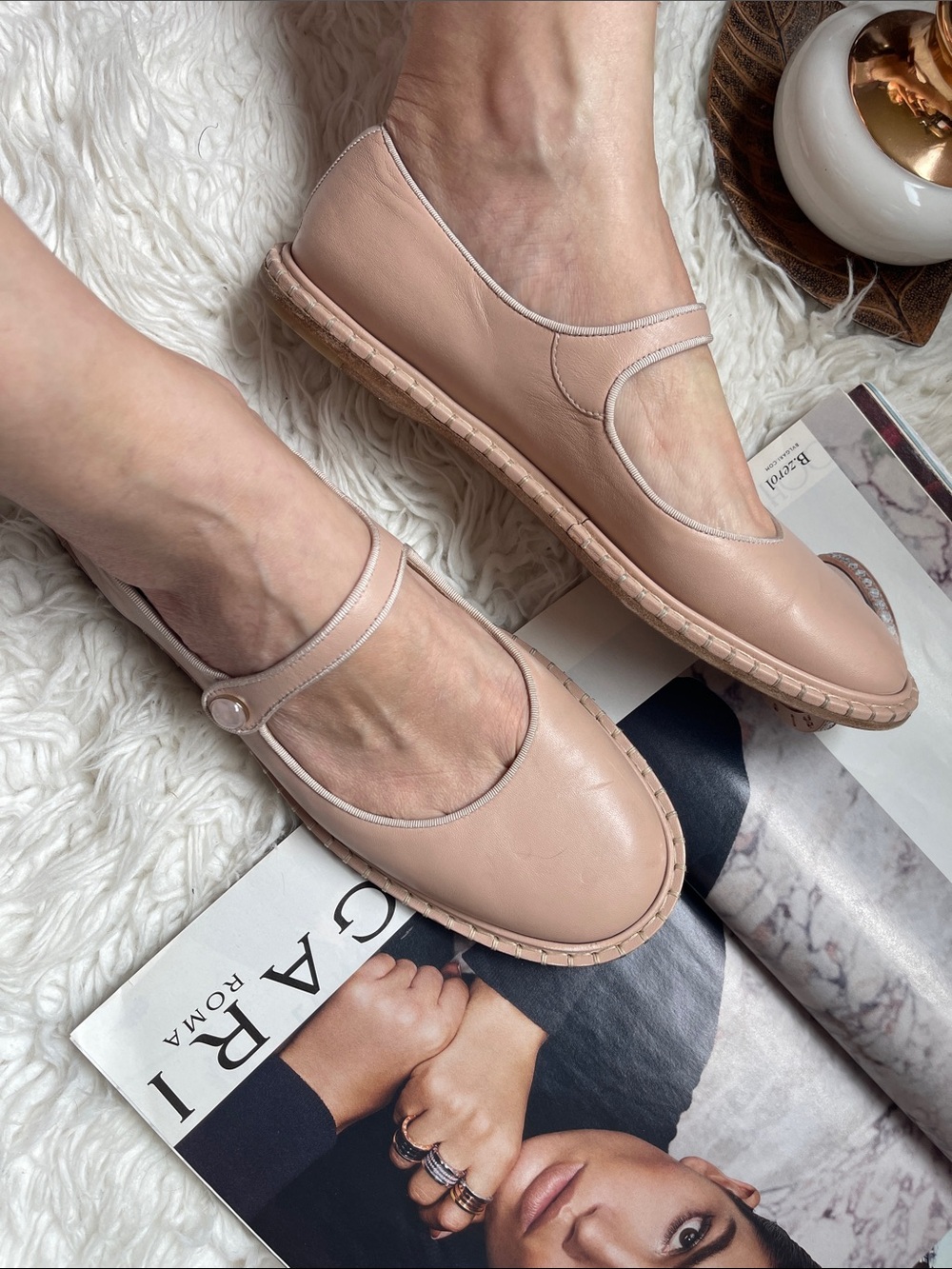 Chloé Rubie Leather Mary Jane Ballet Flats